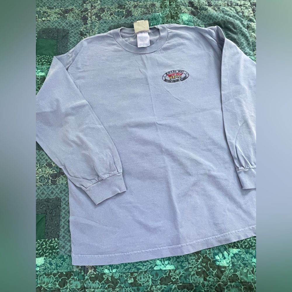🌻J. America Long Sleeve T-shirt British Virgin Islands Periwinkle Size L - Picture 2 of 7